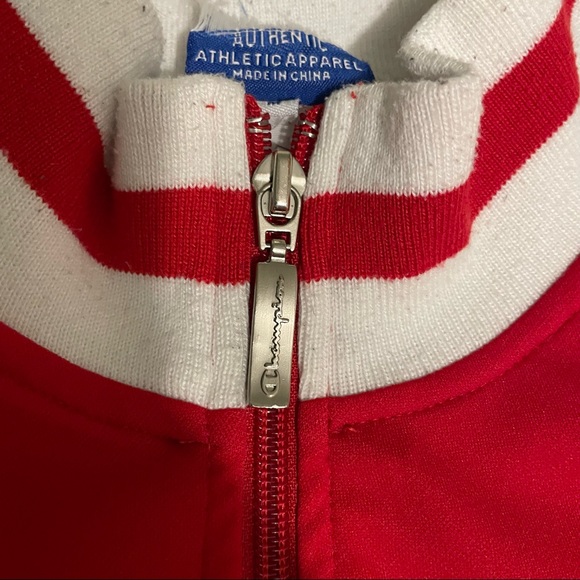 Red and white Champion track jacket - Picture 3 of 7